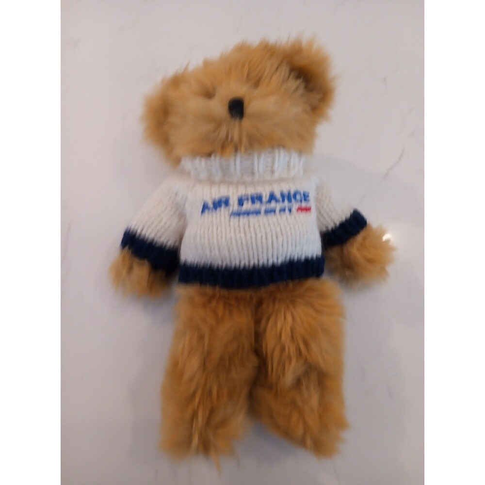 Air France Airline Stuffed Plush Bear 10" tall - Cute EUC!